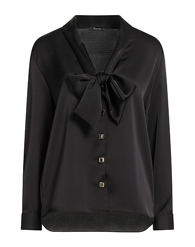 HANITA Solid color shirts & blouses Black 100% Polyester