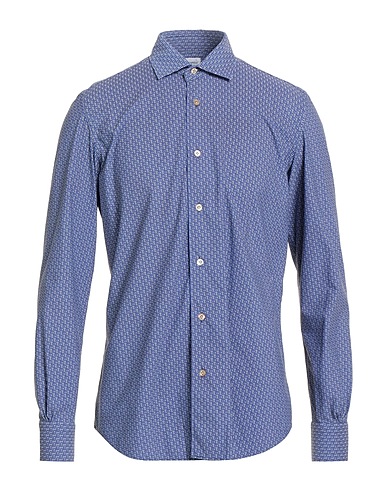 MAZZARELLI Patterned shirt Blue 74% Polyamide, 26% Elastane