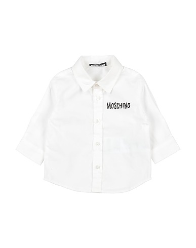 MOSCHINO BABY Solid color shirt White 97% Cotton, 3% Elastane