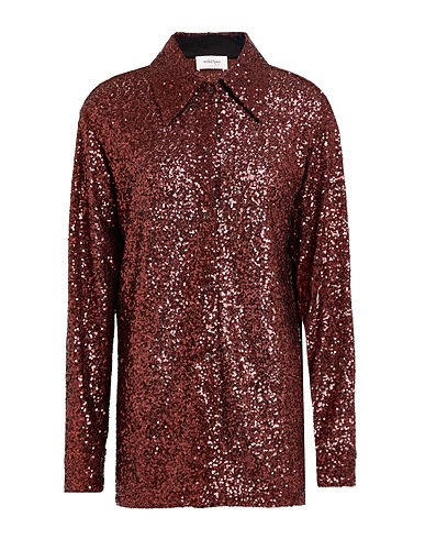 OTTOD'AME Shirts Chocolate brown 100% Polyester
