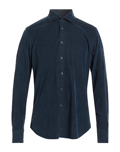 TINTORIA MATTEI 954 Solid color shirt Midnight blue 97% Cotton, 3% Elastane