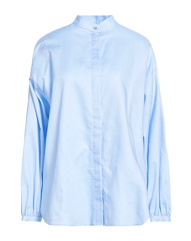 OTTOD'AME Solid colour shirts & blouses Azure 100% Cotton