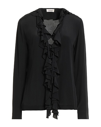 OTTOD'AME Solid colour shirts & blouses Black 70% Acetate, 30% Silk