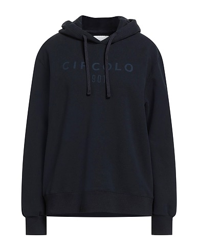 CIRCOLO 1901 Hooded track jacket  Midnight blue 95% Cotton, 5% Elastane