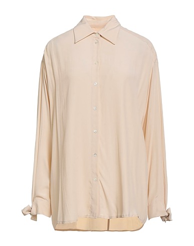 OTTOD'AME Solid colour shirts & blouses Beige 70% Acetate, 30% Elastane