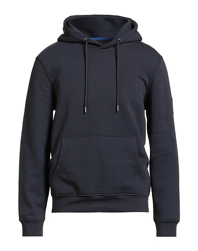 GAUDÌ Hooded track jacket  JEANS Navy blue 80% Cotton, 20% Polyester