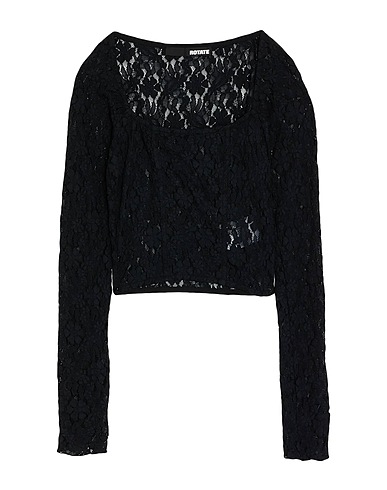 ROTATE BIRGER CHRISTENSEN Top Black 50% Polyamide, 40% Cotton, 10% Elastane