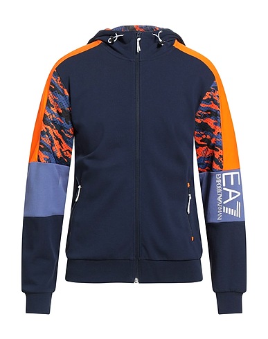 EA7 Hooded sweatshirt Navy 100% Cotton, Polyester, Elastane