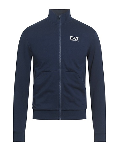 EA7 Sweatshirt Navy blue 100% Cotton, Elastane