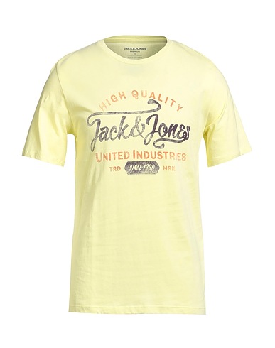 JACK & JONES T-shirt Giallo pastello 100% Cotone