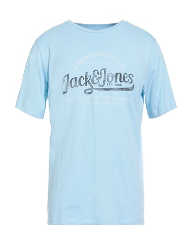 JACK & JONES T-shirt Celeste 100% Cotone