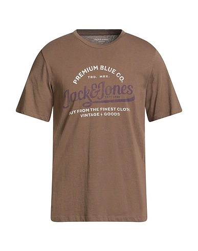 JACK & JONES T-shirt Khaki 100% Cotton