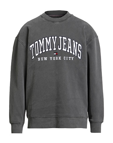 TOMMY JEANS Sweatshirt Grey 95% Cotton, 5% Elastane