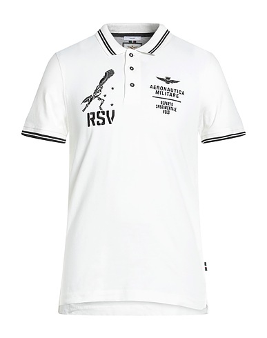 AERONAUTICA MILITARE Polo shirt Off white 92% Cotton, 8% Elastane