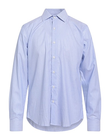 PHILO VANCE Camicia a quadri Blu 100% Cotone