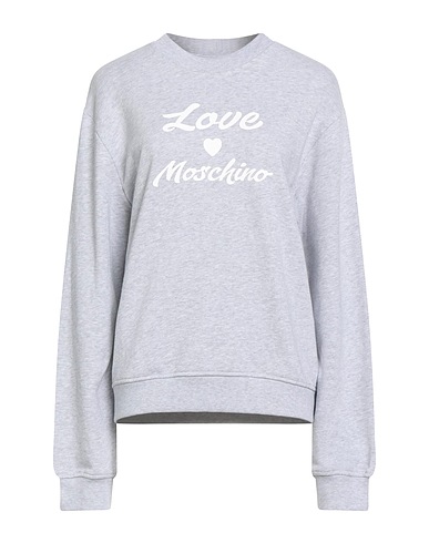 LOVE MOSCHINO Sweatshirt Light grey 100% Cotton