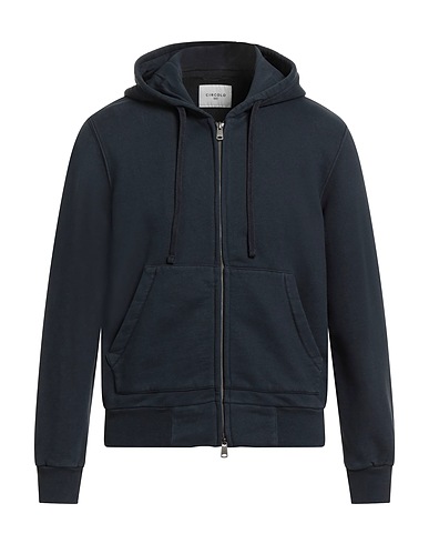 CIRCOLO 1901 Hooded track jacket  Navy blue 100% Cotton