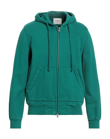 CIRCOLO 1901 Hooded track jacket  Emerald green 100% Cotton