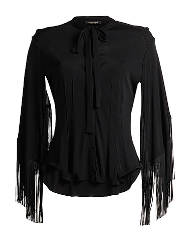 ROBERTO CAVALLI Πουκαμισα Μαύρο 100% Βισκόζη