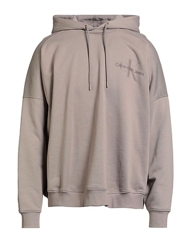 CALVIN KLEIN JEANS Hooded track jacket  Taupe 100% Cotton