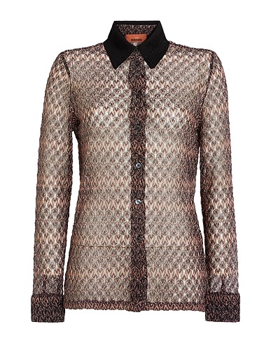 MISSONI Patterned shirts & blouses Bronze 52% Metallic fiber, 48% Polyamide