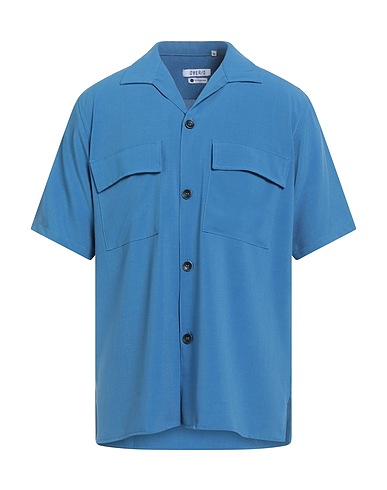 OVER/D Solid colour shirt Azure 95% Polyester, 5% Elastane