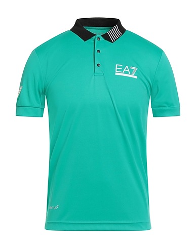 EA7 Polo shirt Emerald green 100% Polyester