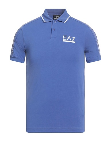 EA7 Polo shirt Azure 95% Cotton, 5% Elastane