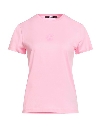 KARL LAGERFELD Basic T-shirt Pink 100% Organic cotton