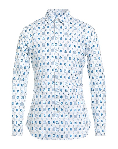 ETRO Patterned shirt White 97% Cotton, 3% Elastane