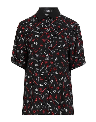 KARL LAGERFELD Patterned shirts & blouses Black 100% Polyester