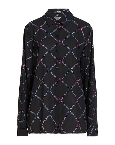 KARL LAGERFELD Patterned shirts & blouses Black 100% Polyester