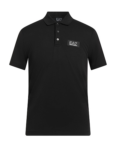 EA7 Polo shirt Black 71% Modal, 29% Polyester