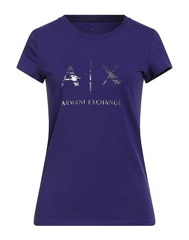 ARMANI EXCHANGE T-shirt Purple 95% Cotton, 5% Elastane