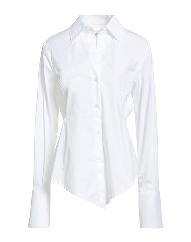 DONDUP Solid color shirts & blouses White 96% Cotton, 4% Elastane