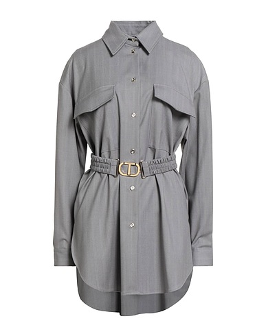 TWINSET Camicia a righe Grigio 69% Poliestere, 29% Viscosa, 2% Elastan