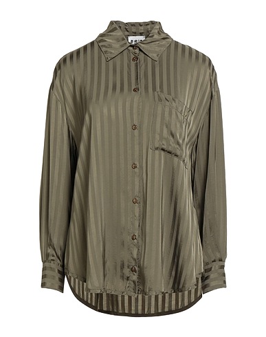 BERNA Striped shirt Khaki 100% Viscose