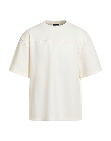 EMPORIO ARMANI Basic T-shirt Cream 58% Cotton, 40% Polyester, 2% Elastane