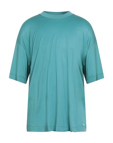 EMPORIO ARMANI Basic T-shirt Turquoise 70% Lyocell, 30% Cotton