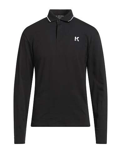 KARL LAGERFELD Polo shirt Black 100% Organic cotton