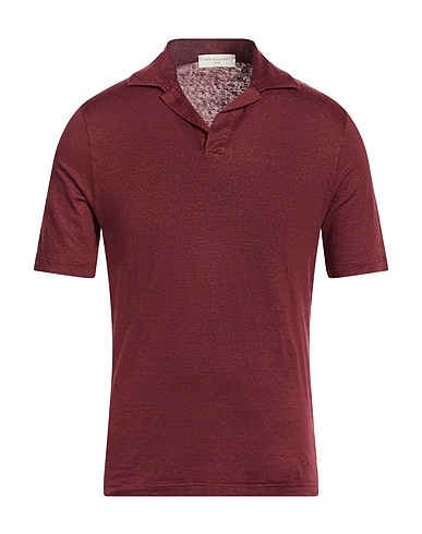 FILIPPO DE LAURENTIIS Polo shirt BORDEAUX 97% Linen, 3% Elastane