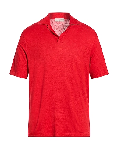 FILIPPO DE LAURENTIIS Polo shirt MATTONE 97% Linen, 3% Elastane