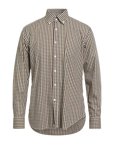 TINTORIA MATTEI 954 Checked shirt Mustard 100% Cotton