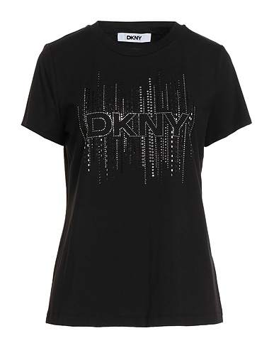 DKNY T-shirt Black 57% Cotton, 38% Modal, 5% Elastane
