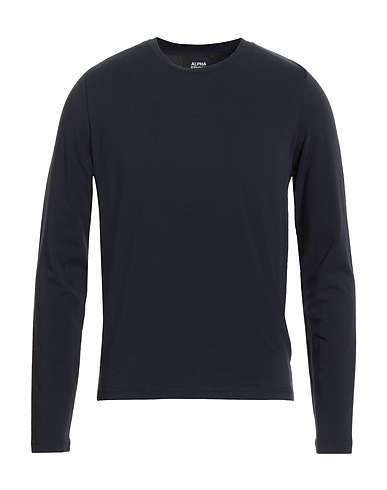 ALPHA STUDIO Basic T-shirt Midnight blue 96% Cotton, 4% Elastane