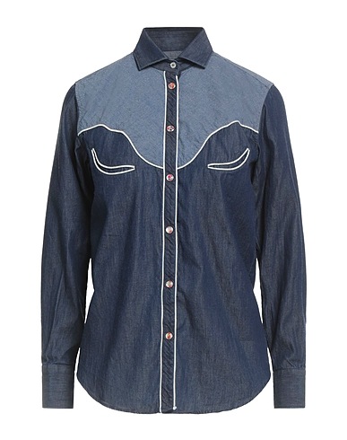 DEUXIEME Camicia di jeans Blu 100% Cotone