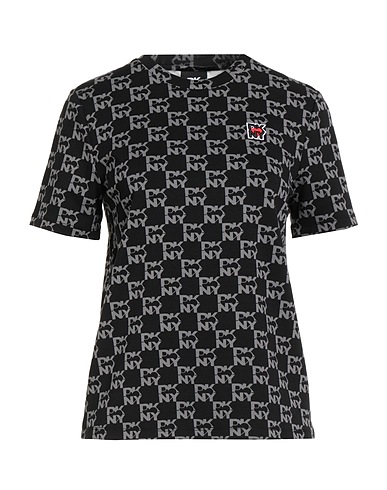 DKNY T-shirt Μαύρο 47% Μοντάλ, 46% Βαμβάκι, 7% Ελαστάνη