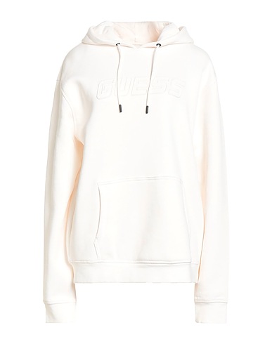 GUESS Hooded track jacket  Cream 85% Cotton, 15% Polyester