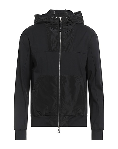 PMDS PREMIUM MOOD DENIM SUPERIOR Hooded track jacket  Black 74% Polyamide, 26% Elastane, Polyester
