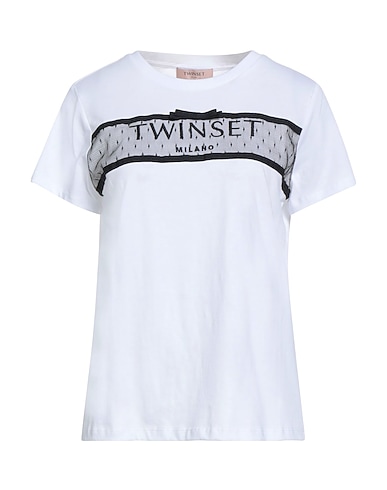TWINSET T-shirt White 100% Cotton, Polyester